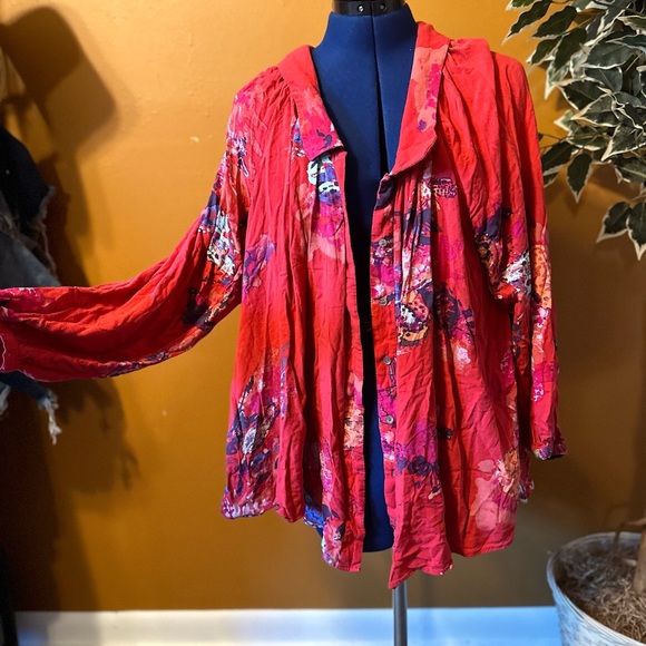 floral flowy blouse - Picture 7 of 8